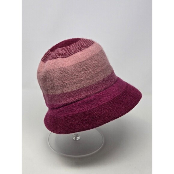 DULUTH TRADING CO MAUVE MAROON OMBRE STRIPE WOOL BLEND BUCKET HAT WOMEN M COZY - Picture 4 of 12